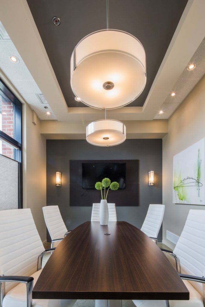 Modern boardroom. Leasehold Improvements by Westmark Construction.