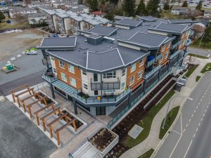 Birds eye view of Village on Third V3. Construction Project in Nanaimo by Westmark.