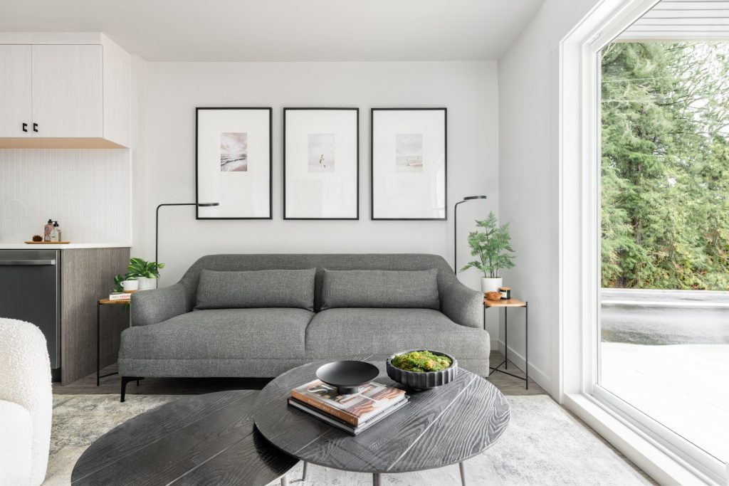 Living room of Tidalwood multi-family development in Ladysmith by Westmark Construction.